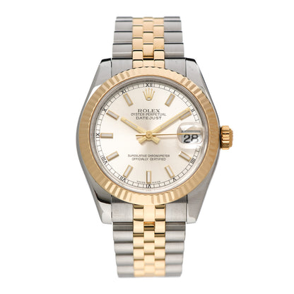 Rolex Stainless Steel 18K Yellow Gold 31mm Oyster Perpetual Datejust Watch Silver 178273 1 of 4
