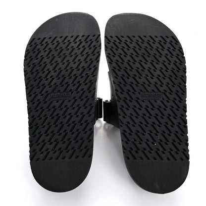 Hermes Calfskin Womens Chypre Sandals 36.5 Black 6 of 12