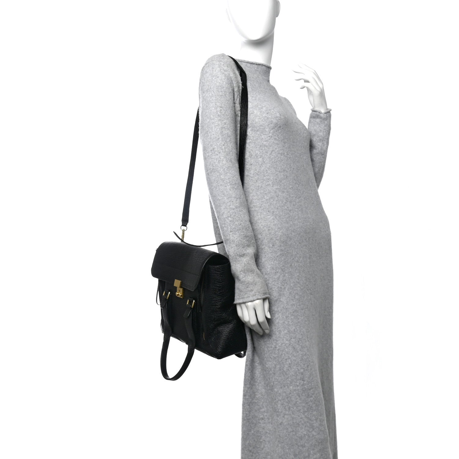 3.1 Phillip Lim Textured Calfskin Medium Pashli Satchel Black 2 of 11