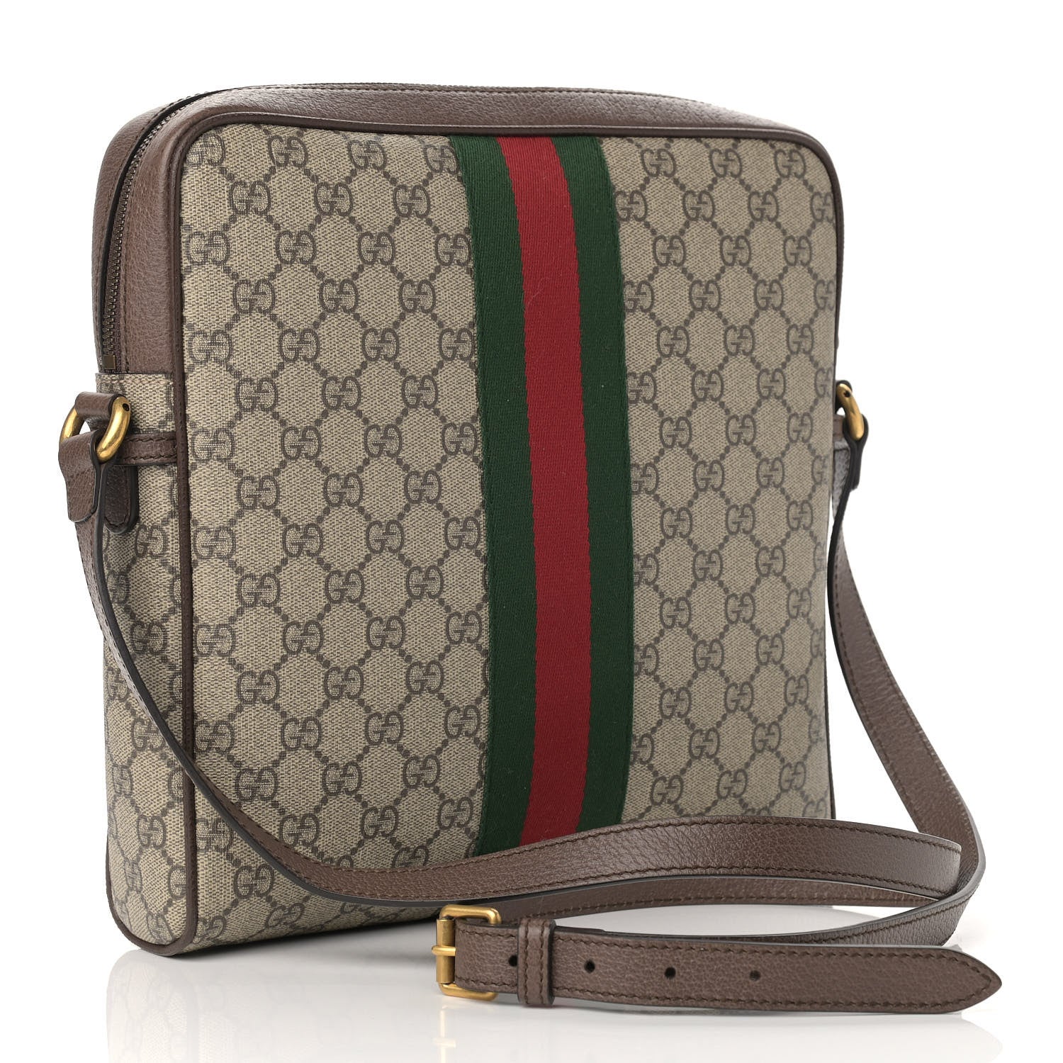 Gucci GG Supreme Monogram Web Medium Ophidia Messenger Bag Brown 3 of 10