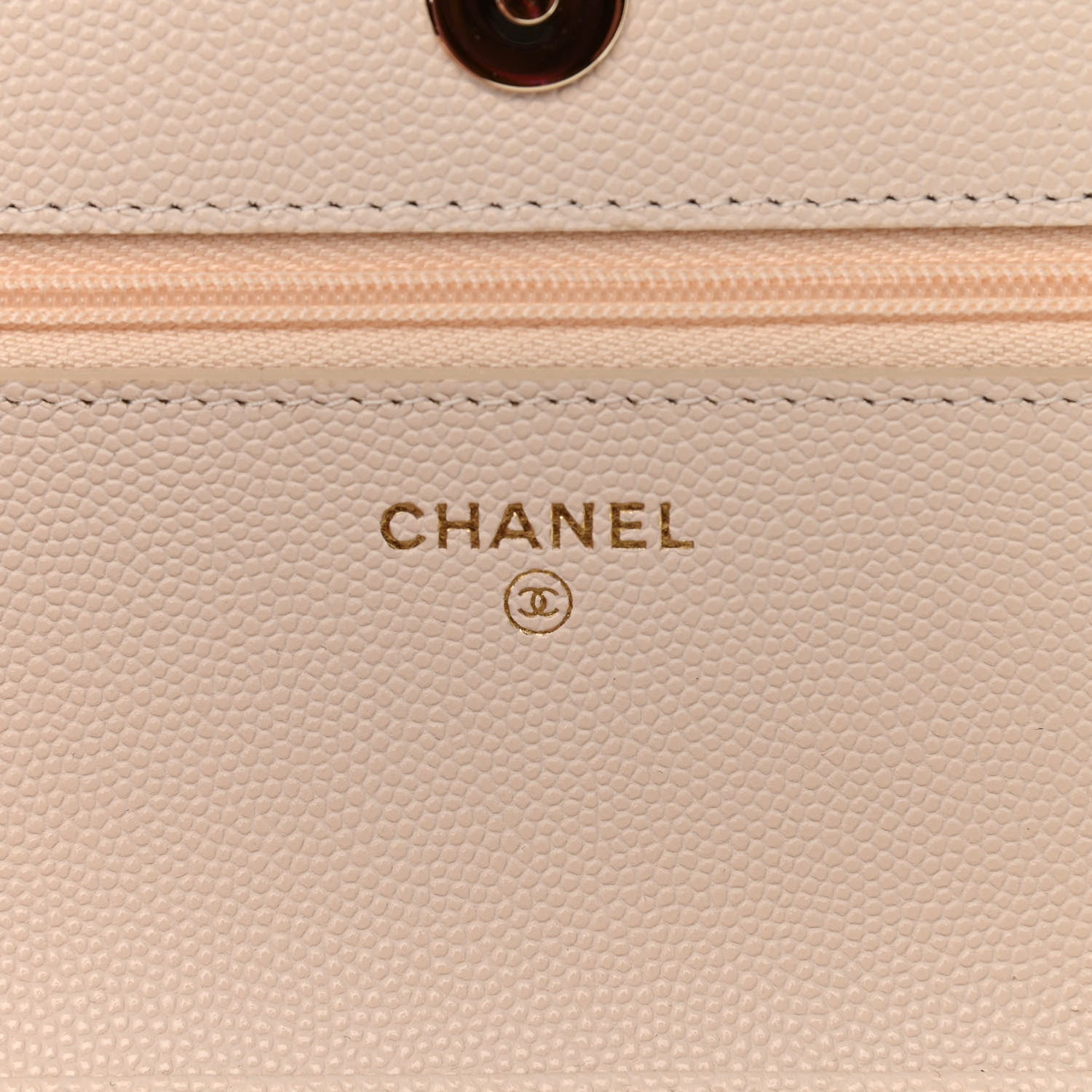 Chanel Caviar Quilted Wallet On Chain WOC Light Beige 5 of 11
