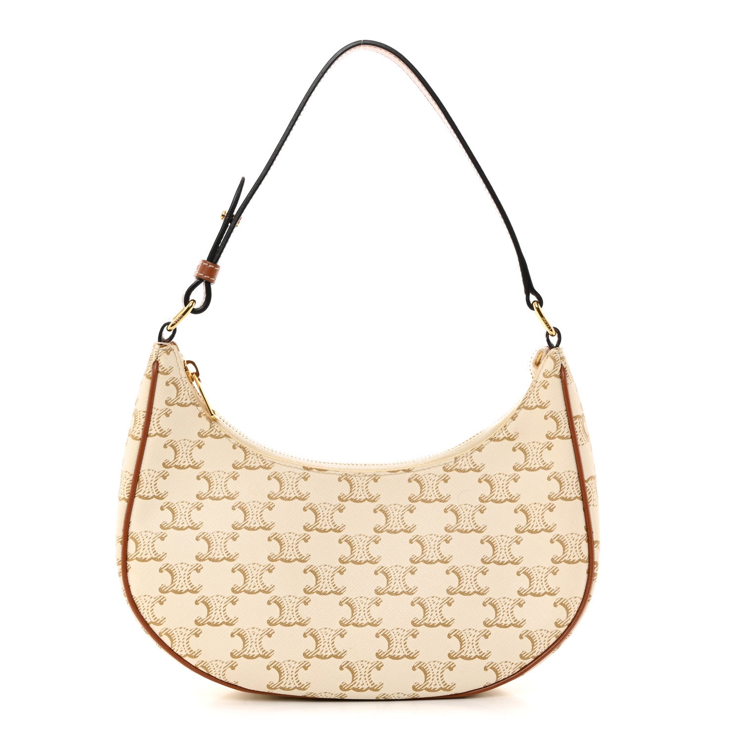 Celine Canvas Calfskin Ava Triomphe Shoulder Bag White 1 of 11
