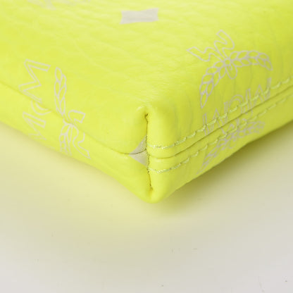 MCM Visetos Zip Pouch Neon Yellow 8 of 9