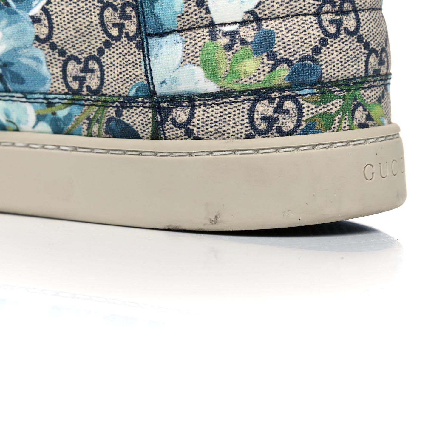 GG Supreme Monogram Blooms Mens High Top Sneakers 12 Beige Blue