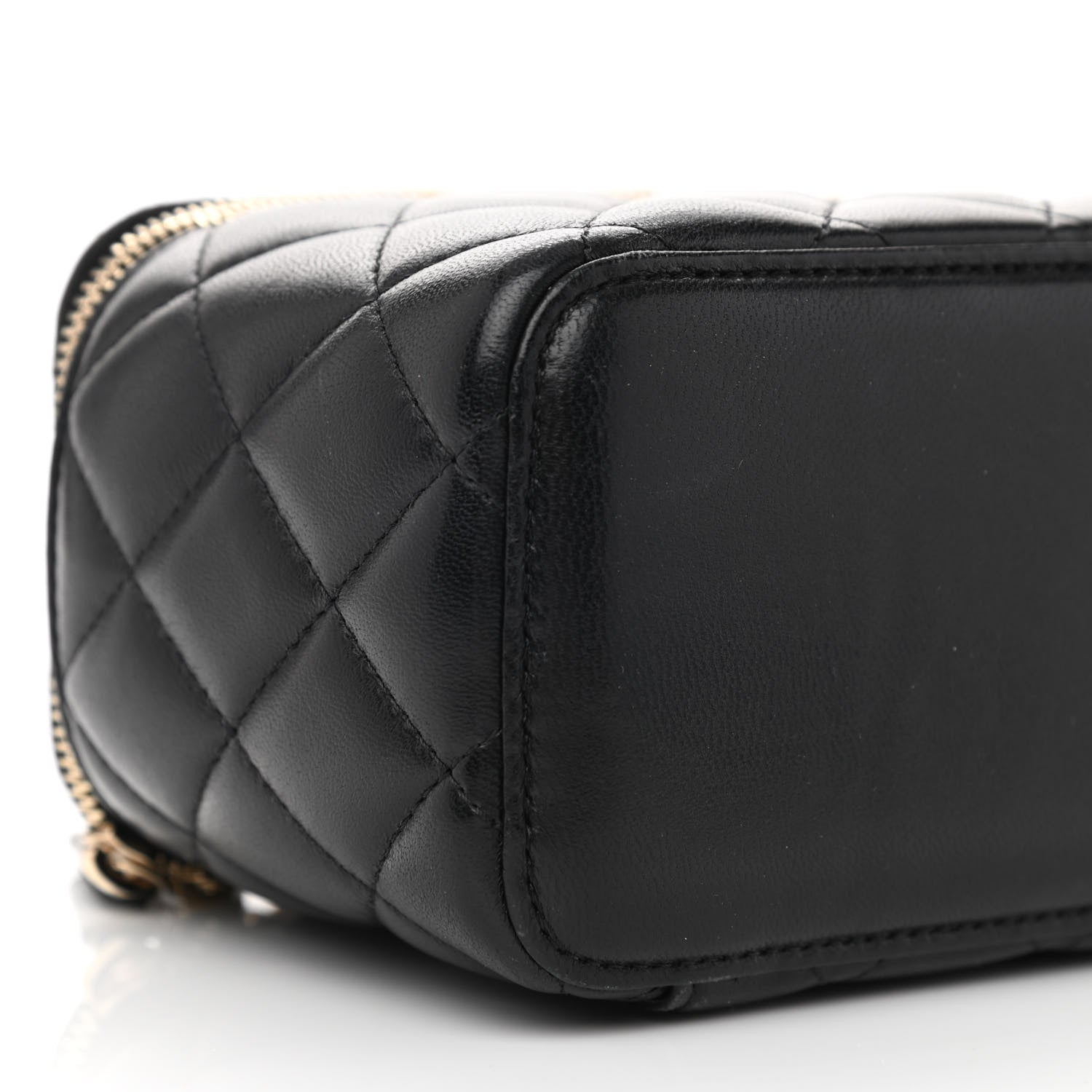 Chanel Lambskin Quilted Small Vanity Case With Chain Black 9 of 11