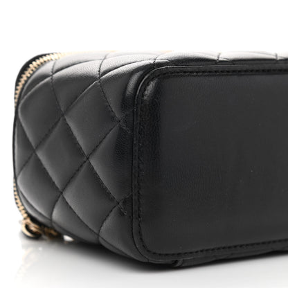 Chanel Lambskin Quilted Small Vanity Case With Chain Black 9 of 11