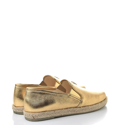 Chanel Metallic Lambskin CC Loafers 36 Gold 4 of 9