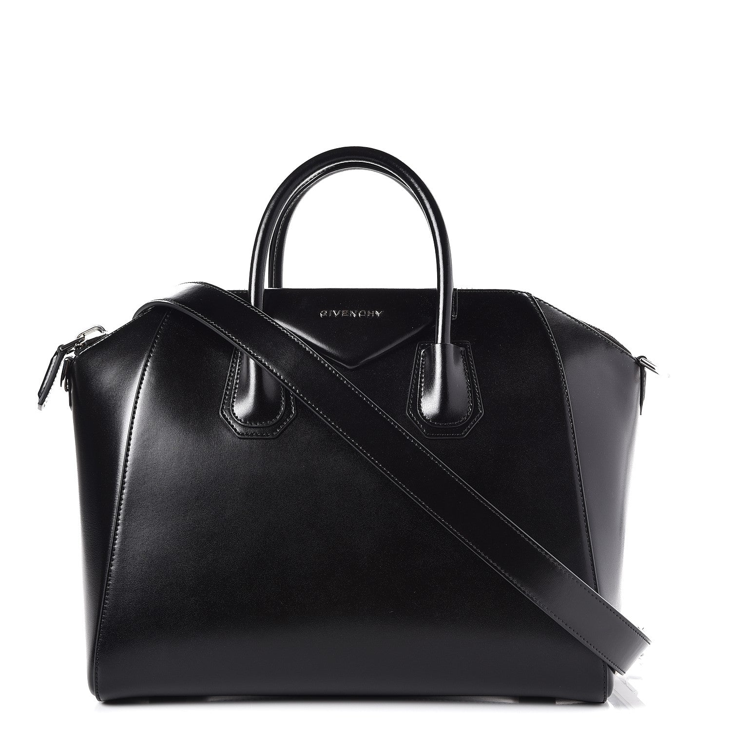 Givenchy Shiny Lord Calfskin Medium Antigona Black 1 of 8