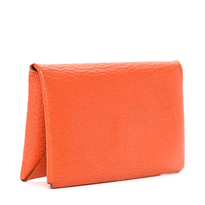 Hermes Chevre Mysore Calvi Card Case Orange 2 of 5