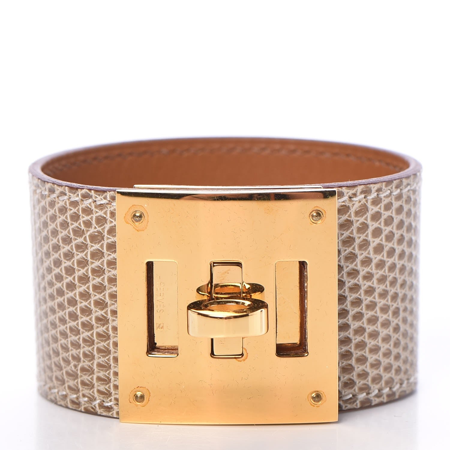 Hermes Lizard Kelly Dog Cuff Ficelle 3 of 7