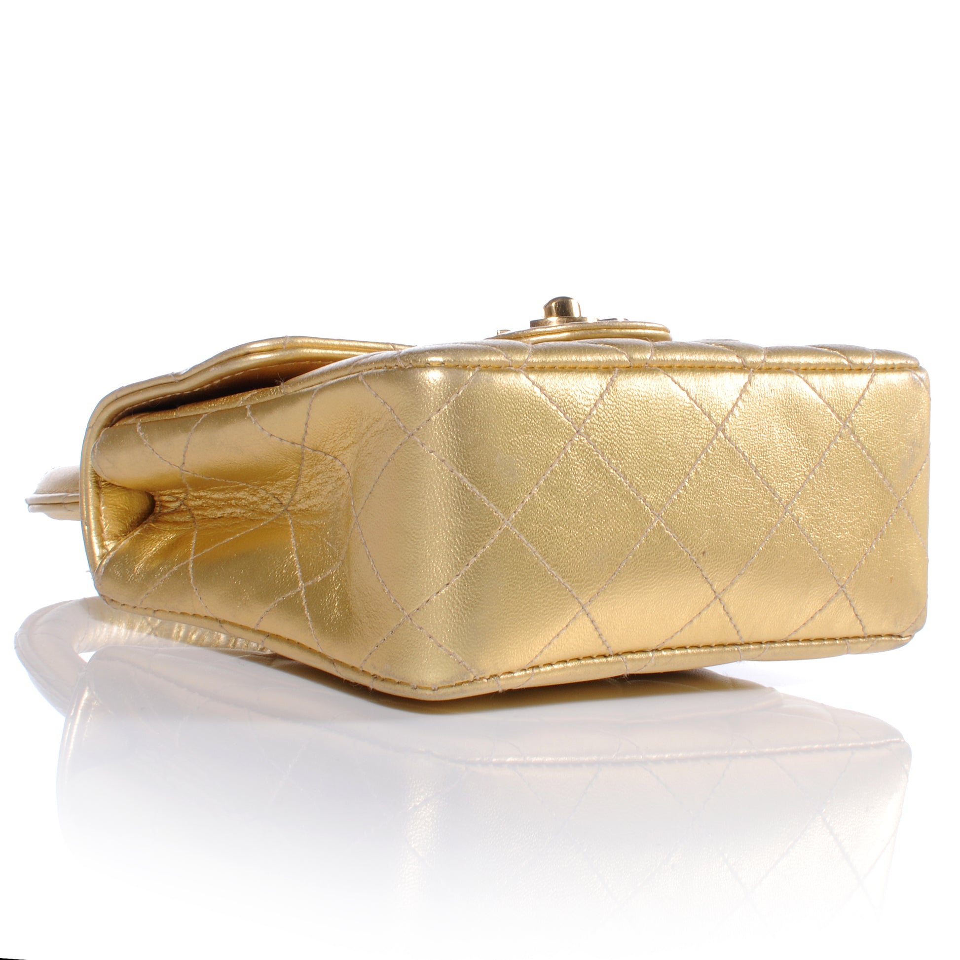 Chanel Lambskin Micro Mini Kelly Flap Bag Gold 4 of 9