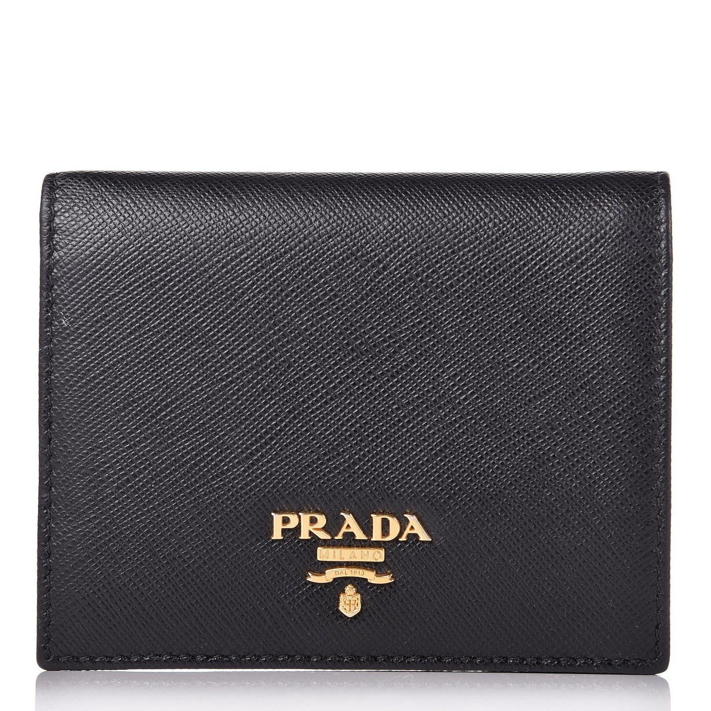 Saffiano Multicolor Compact Wallet Black Soleil