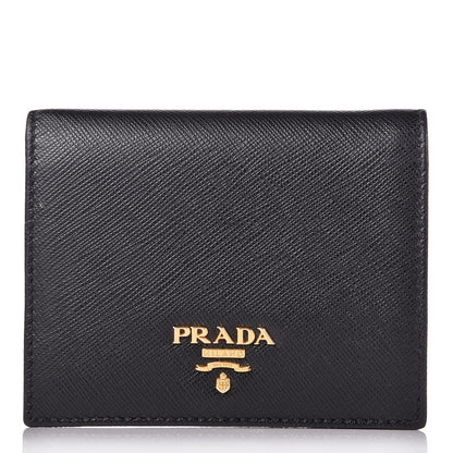 Prada Saffiano Multicolor Compact Wallet Black Soleil 1 of 10