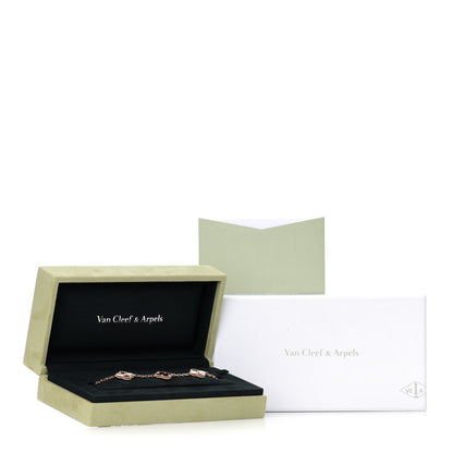 Van Cleef & Arpels 18K Rose Gold Carnelian 5 Motifs Guilloche Vintage Alhambra Bracelet 6 of 6