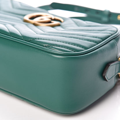 Gucci Calfskin Matelasse Small GG Marmont Chain Shoulder Bag Emerald Green 10 of 10