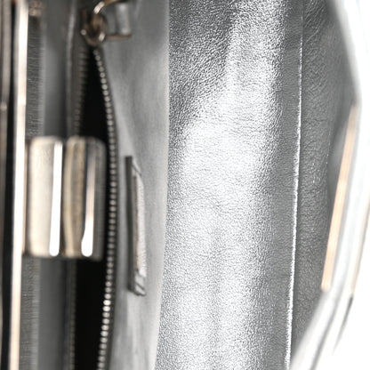 Fendi Vitello Catalan Mirror Sequin FF 1974 Embroidered Mini Peekaboo Iconic Satchel Argento 5 of 11