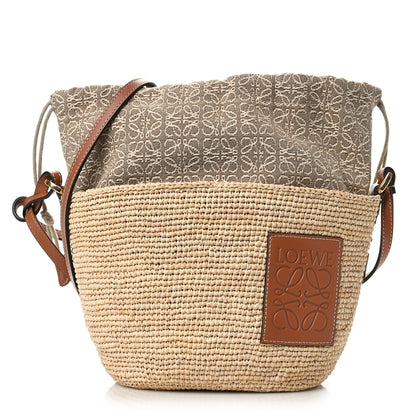 Loewe Calfskin Raffia Bucket Bag Natural Tan 1 of 7