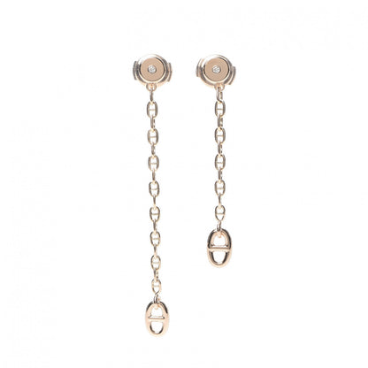 Hermes 18K Rose Gold Diamond TPM Farandole Drop Earrings 1 of 6