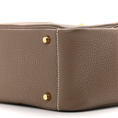 Hermes Taurillon Clemence Mini Lindy 20 Etoupe 10 of 13