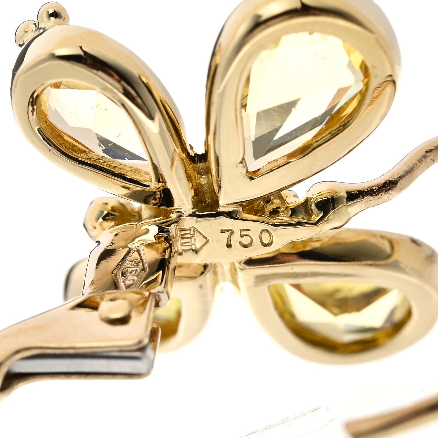 Temple St. Clair 18K Yellow Gold Yellow Sapphire Butterfly Drop Earrings 4 of 4