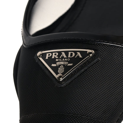 Prada Mesh Nappa Triangle Logo Pointed Toe 45mm Slingback Pumps 36.5 Black 9 of 11