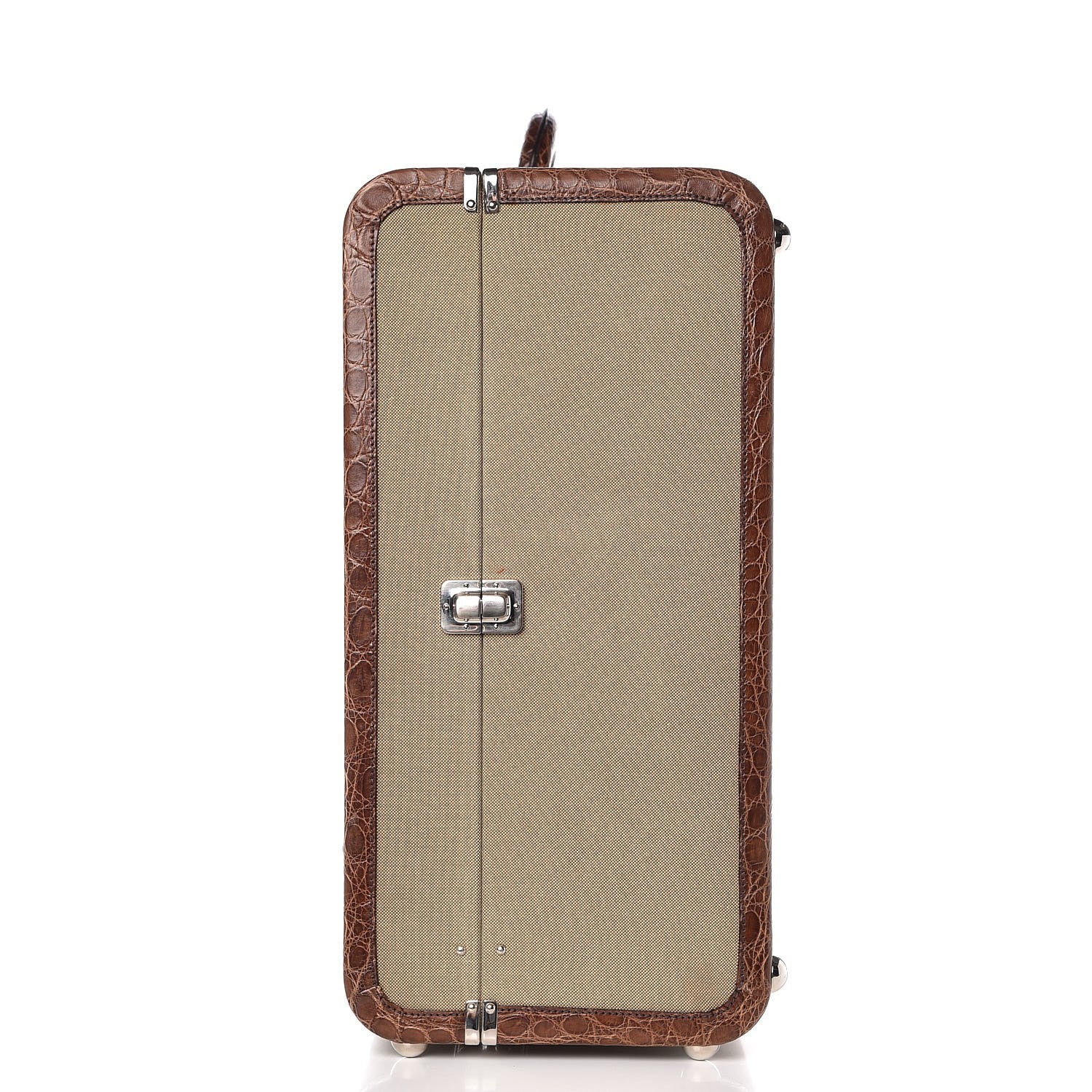 Prada Jacquard Logo Crocodile Trim Suitcase Corda Tabacco 5 of 20