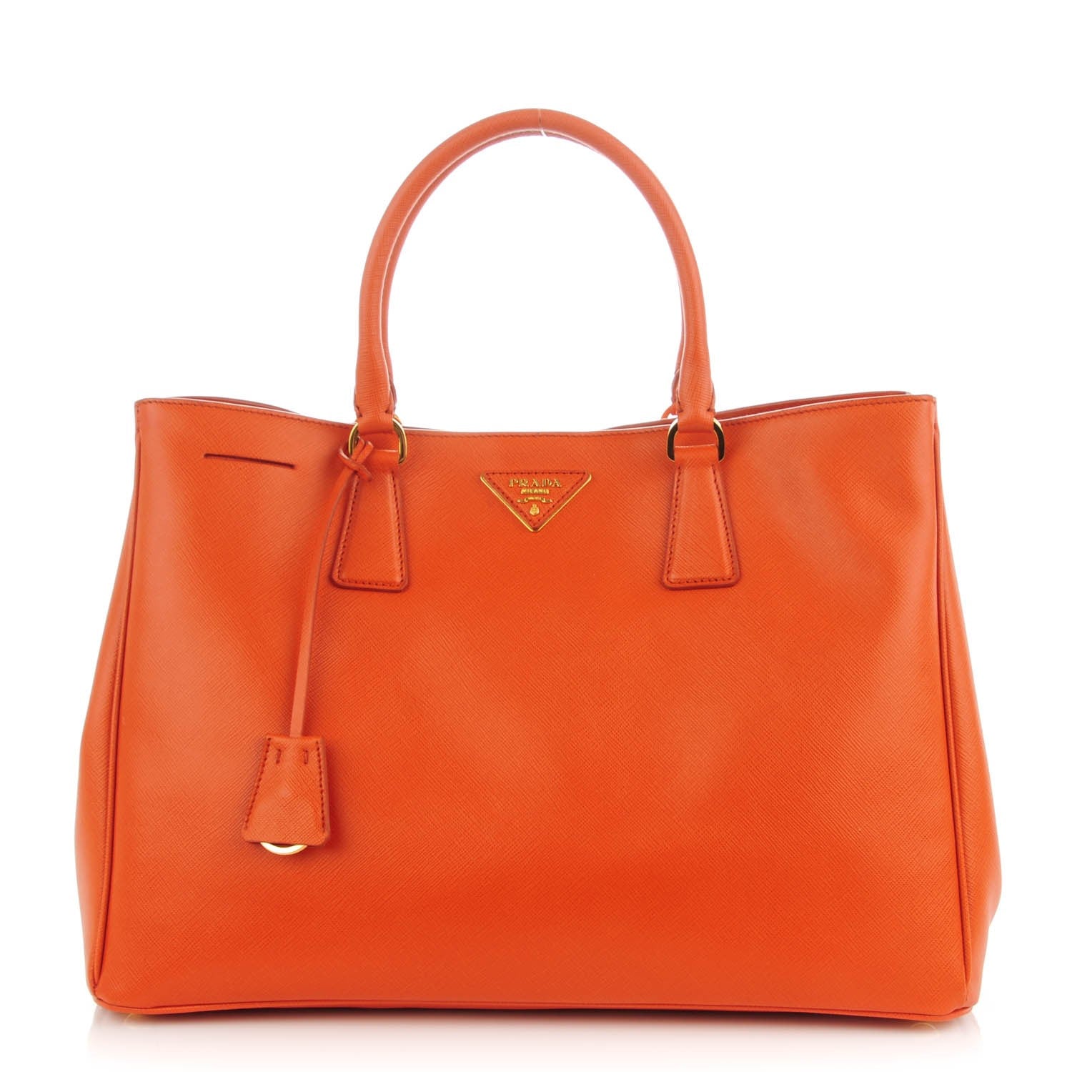 Prada Saffiano Lux Large Tote Papaya 1 of 9