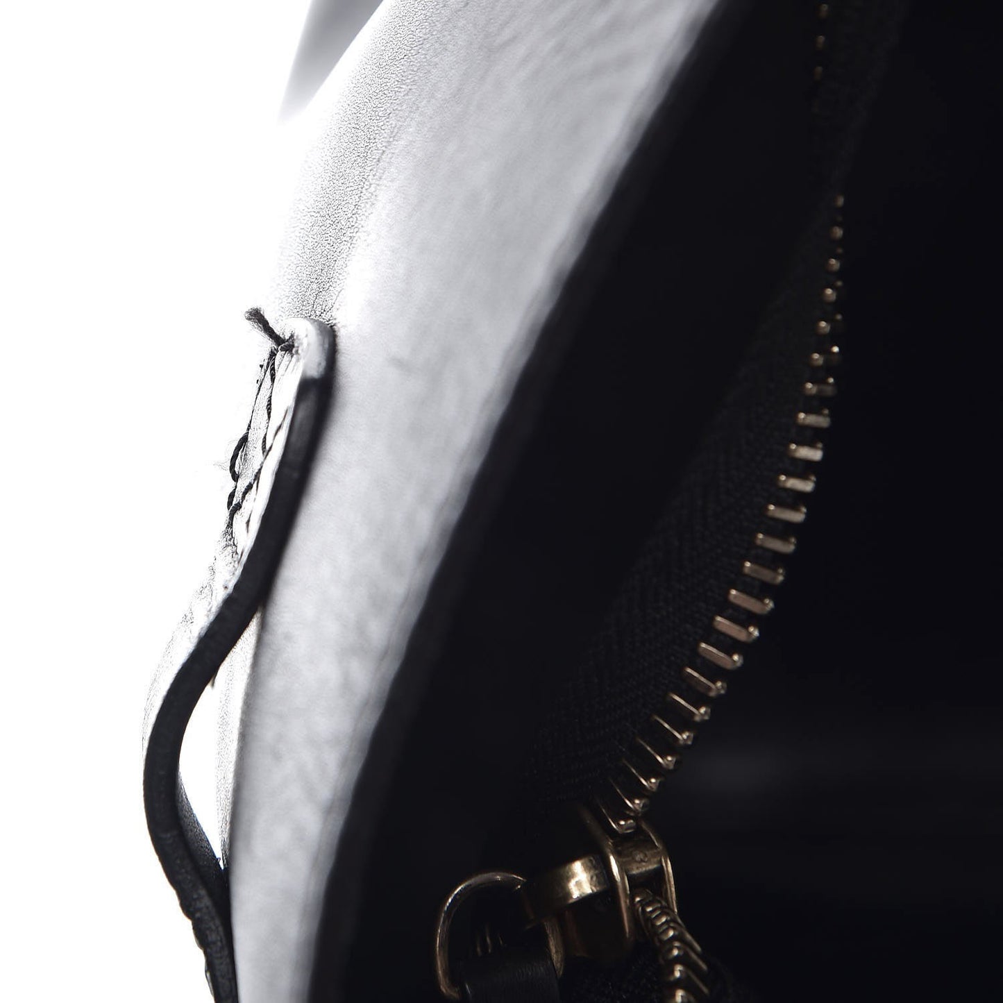 Elephant Calfskin Mini Bi-Color Luggage Black White
