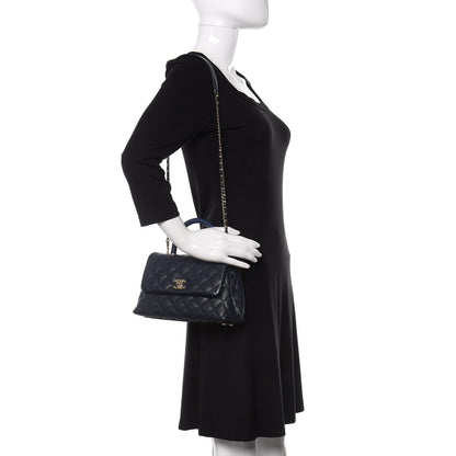 Chanel Caviar Quilted Mini Coco Handle Flap Navy 2 of 9