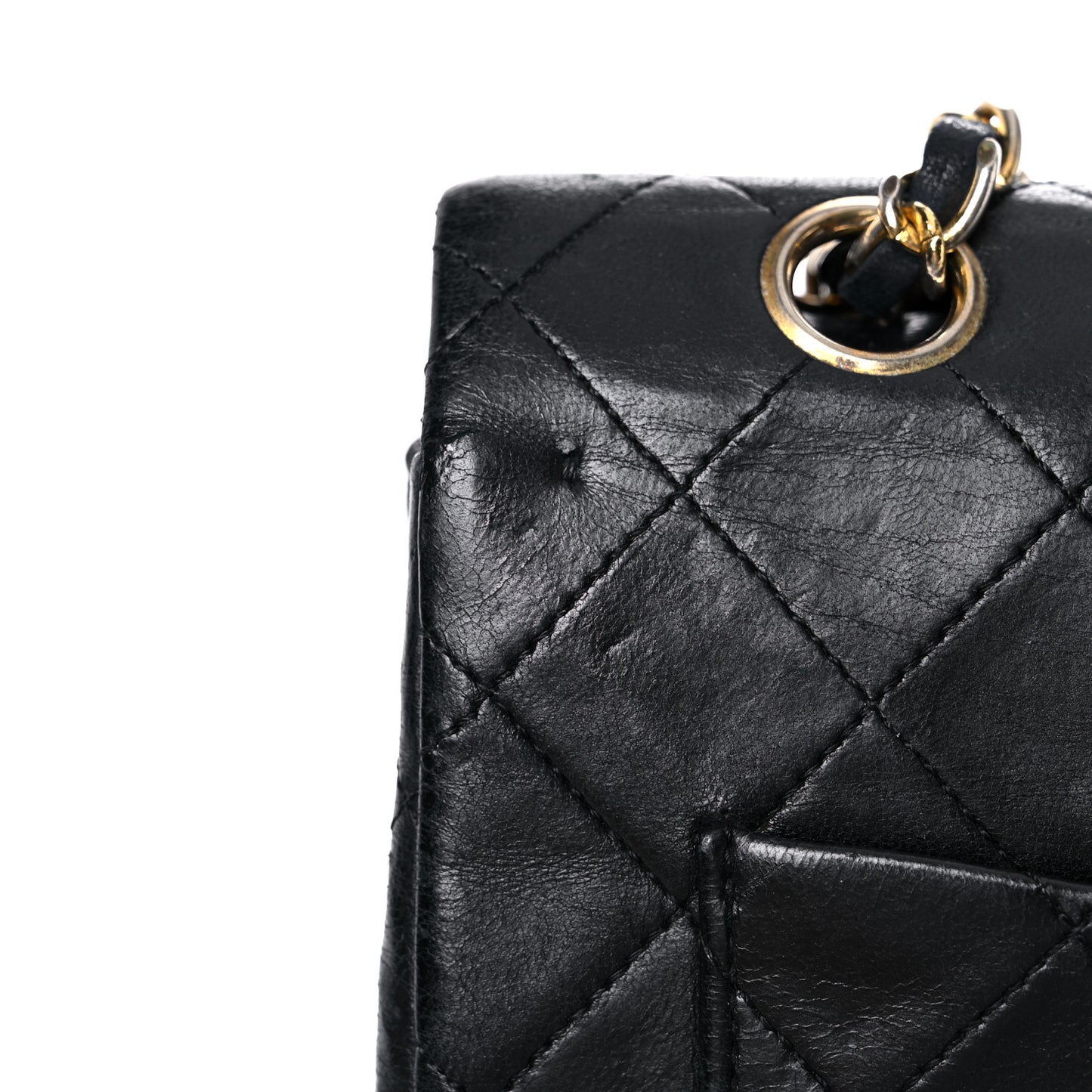 Lambskin Quilted Medium Double Flap Black