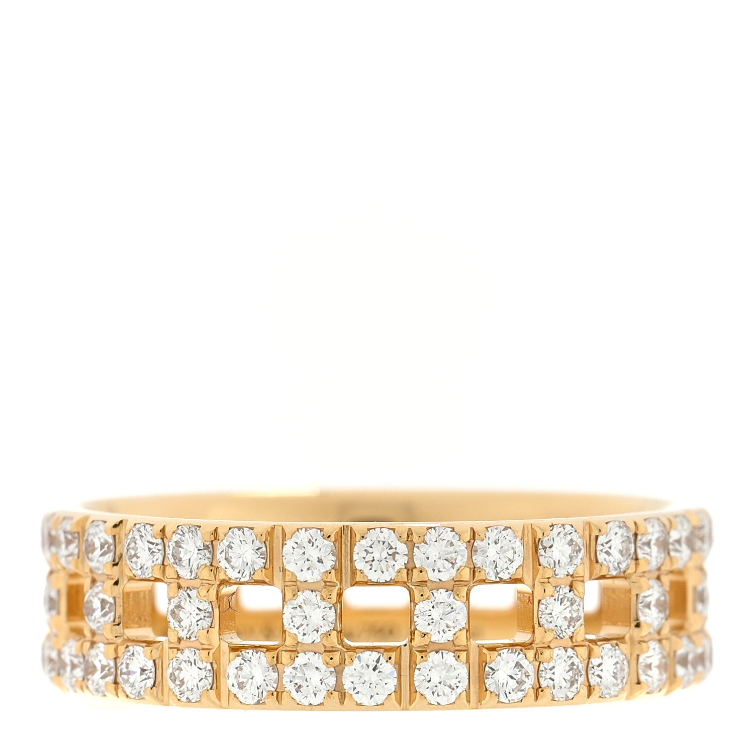 Tiffany 18K Yellow Gold Diamond T True Wide Ring 53 6.25 1 of 5