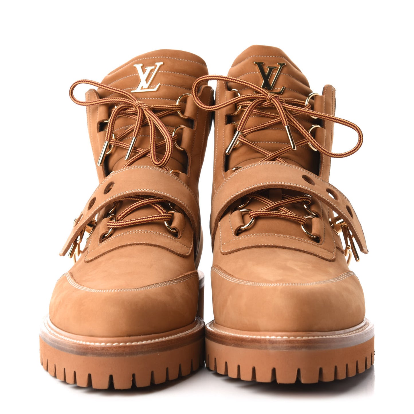 Suede Calfskin Monogram Mens Creeper Ankle Boots 9 Beige