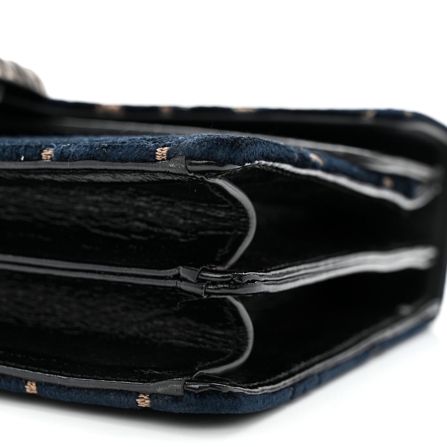 Gucci Velvet Skipper GG Monogram Small Dionysus Shoulder Bag Blue Beige Black 10 of 10