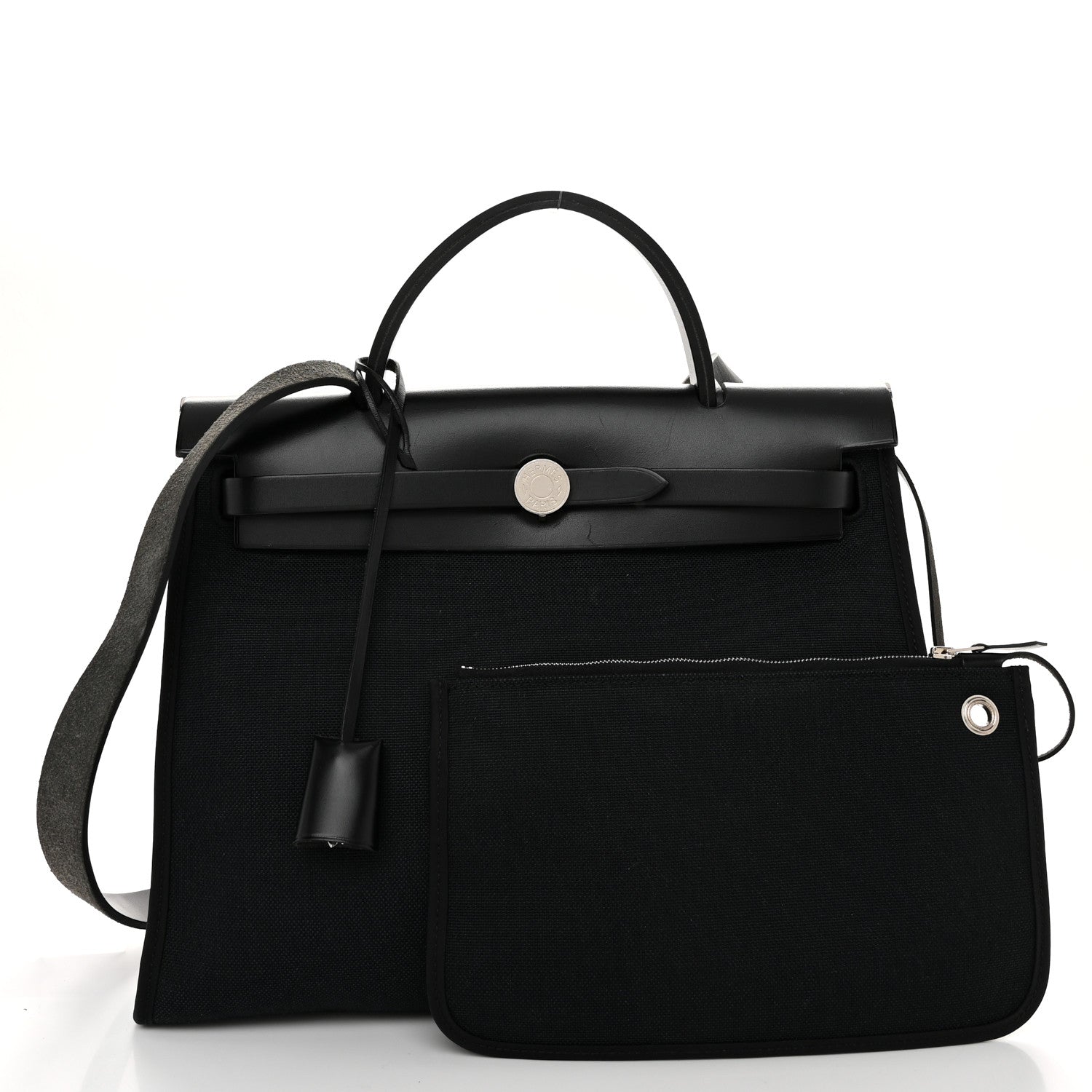 Hermes Military Toile Vache Hunter Herbag Zip PM 31 Black 3 of 13