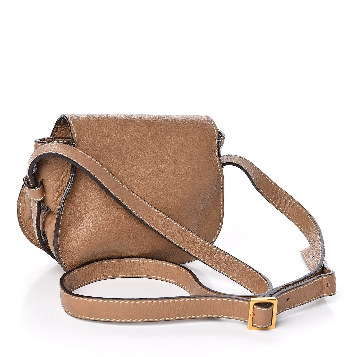 Calfskin Mini Marcie Round Crossbody Bag Nut