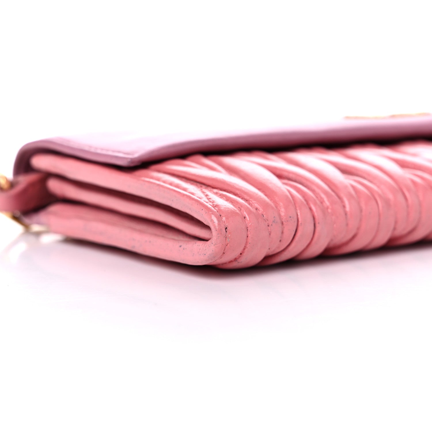 Miu Miu Nappa Matelasse Bicolor Wallet On Chain Loto Orchide 6 of 20