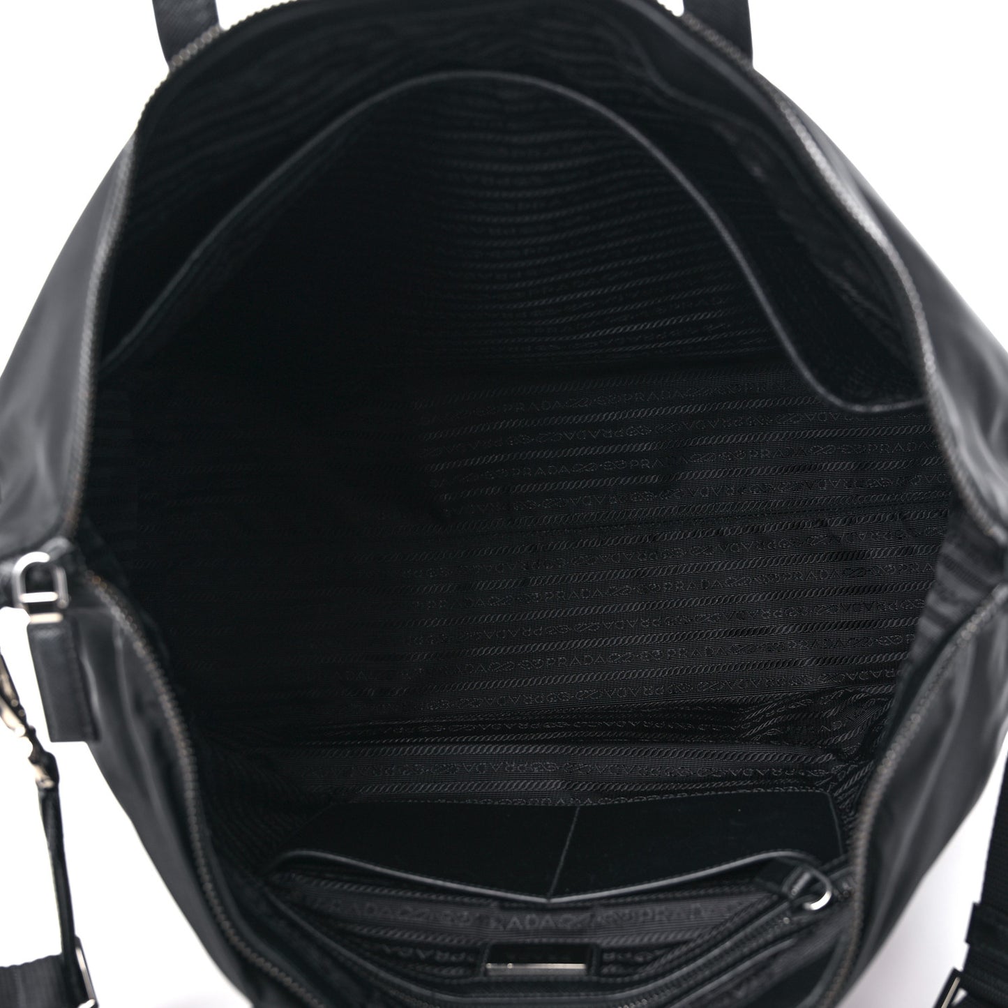Tessuto Nylon Vela Saffiano Tote Black