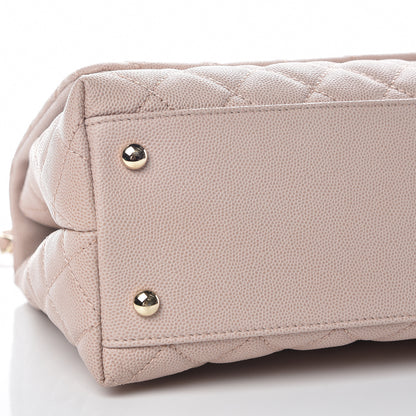 Chanel Caviar Quilted Small Coco Handle Flap Light Beige 8 of 10