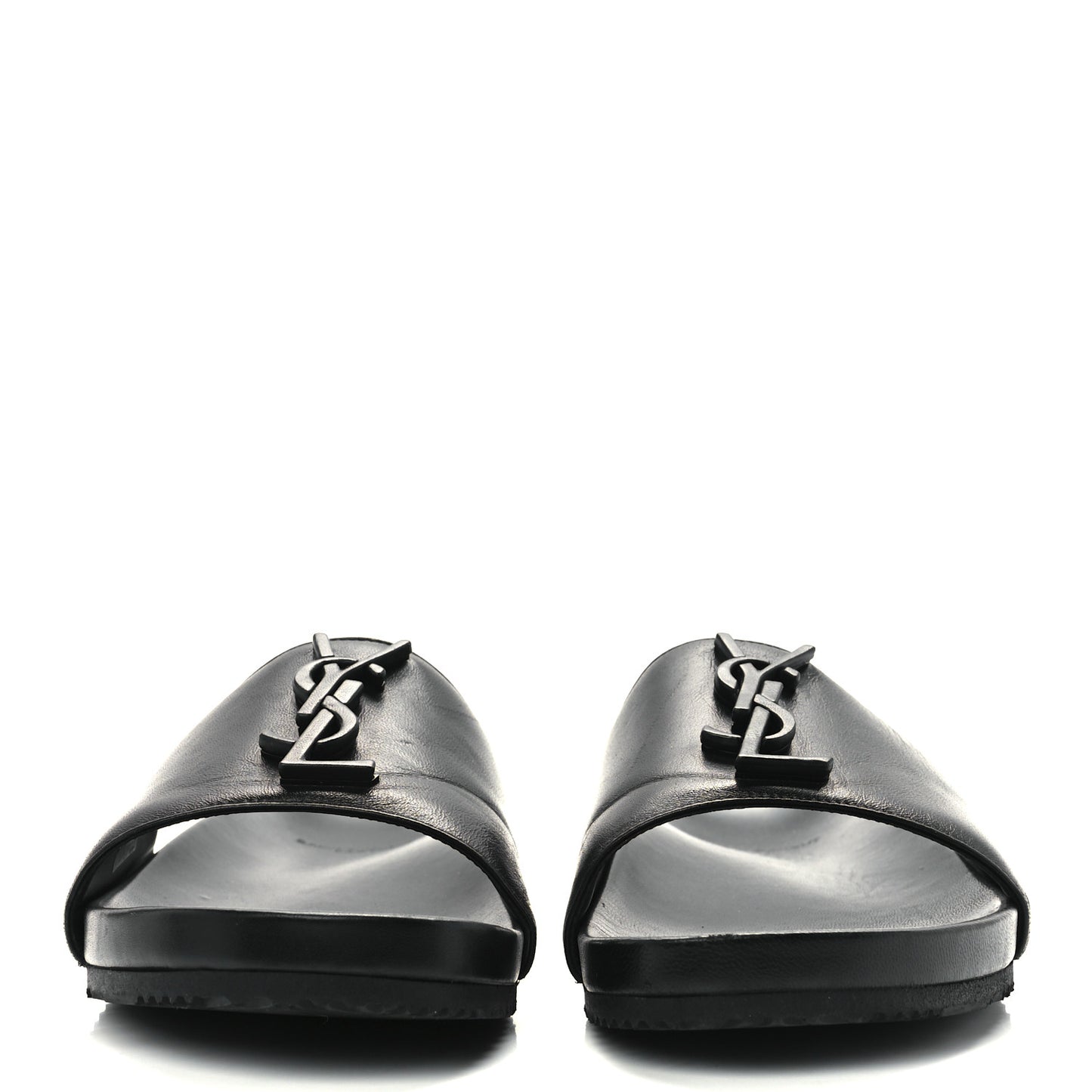 Calfskin Monogram Jimmy Joan Slide Sandals 38.5 Black