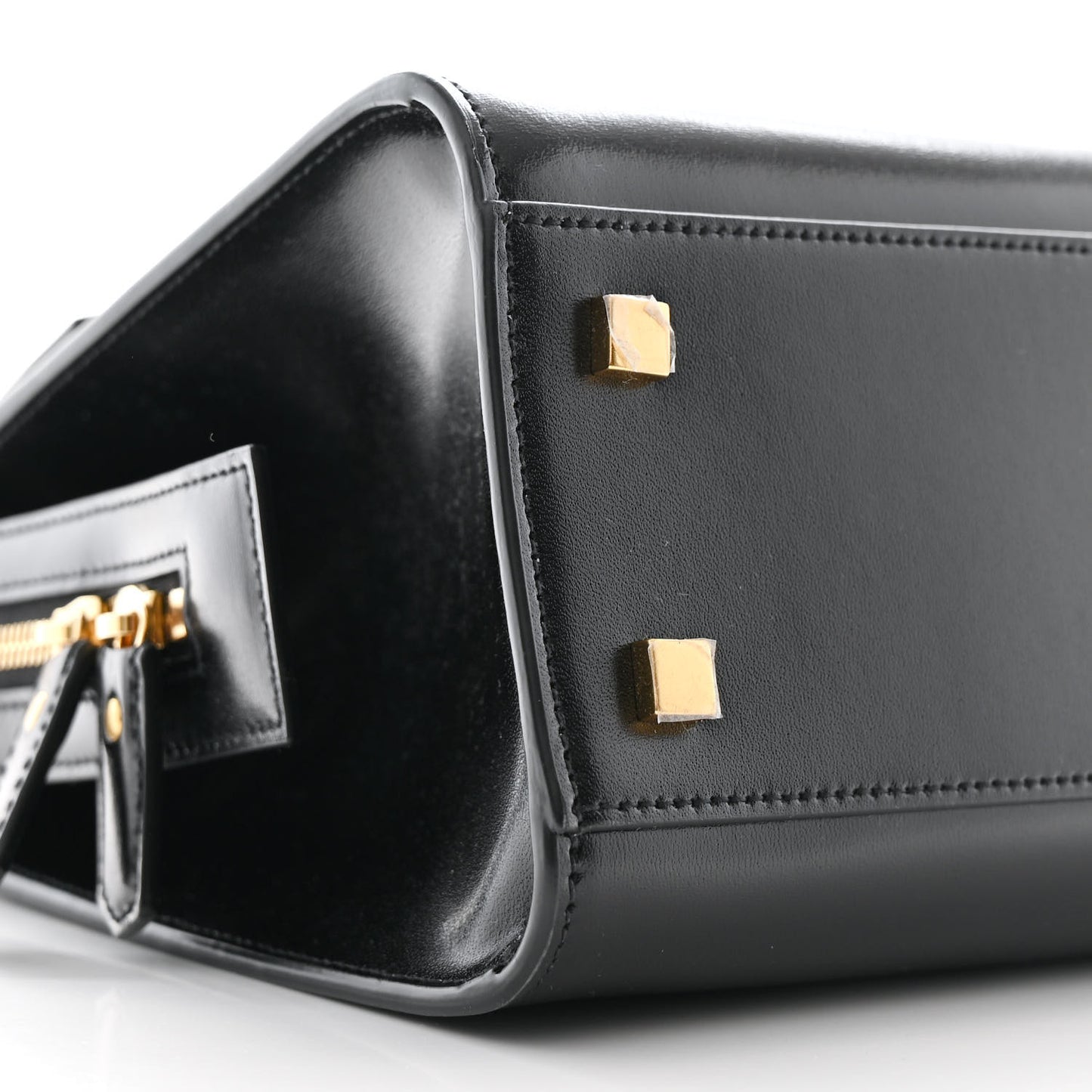 Shiny Calfskin Small Uptown Tote Black