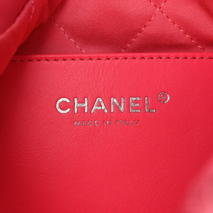 Chanel Shiny Calfskin Quilted Rainbow Metal Mini Chanel 22 Coral Pink 6 of 11
