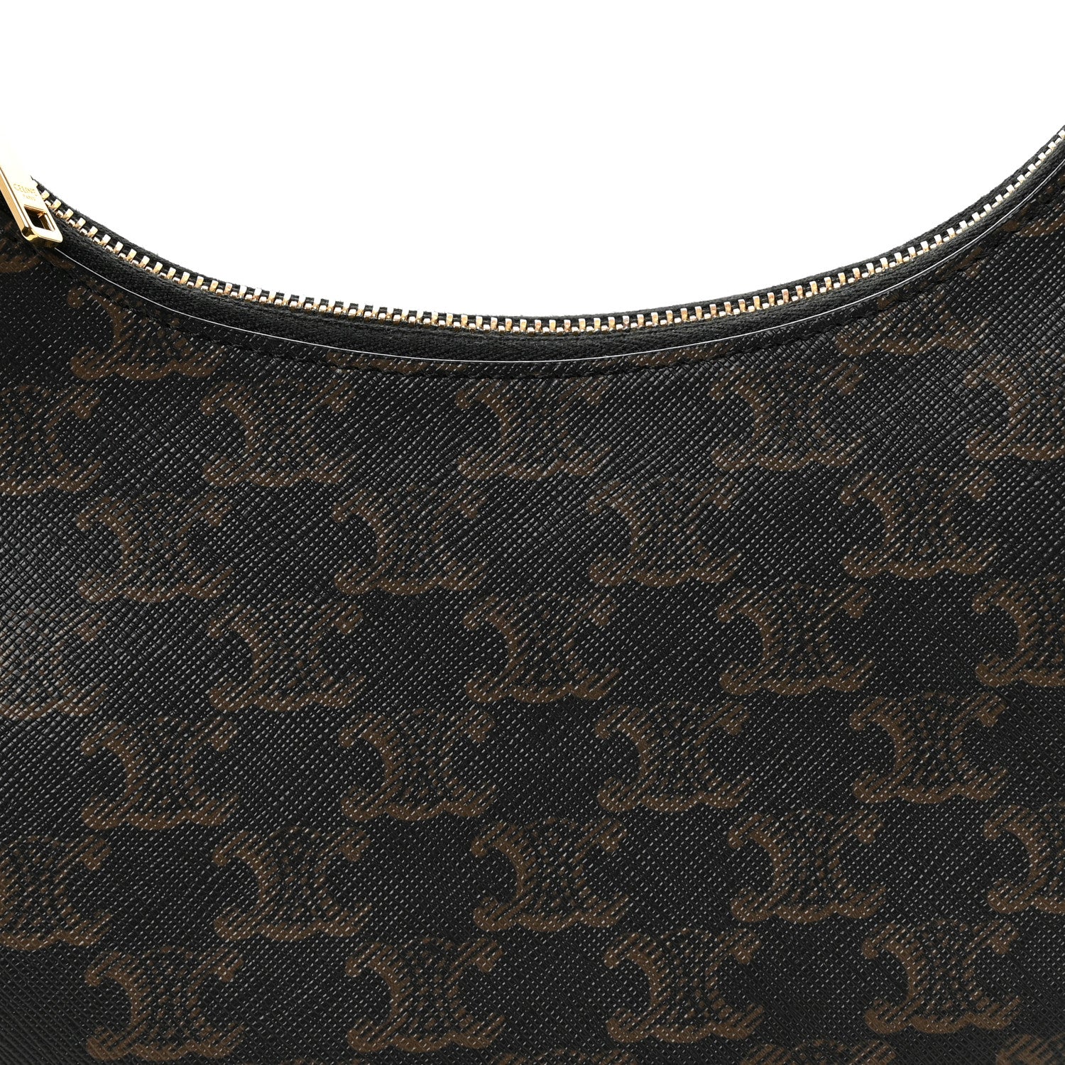 Celine Triomphe Canvas Calfskin Ava Shoulder Bag Tan 7 of 9