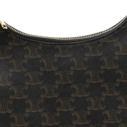 Celine Triomphe Canvas Calfskin Ava Shoulder Bag Tan 7 of 9