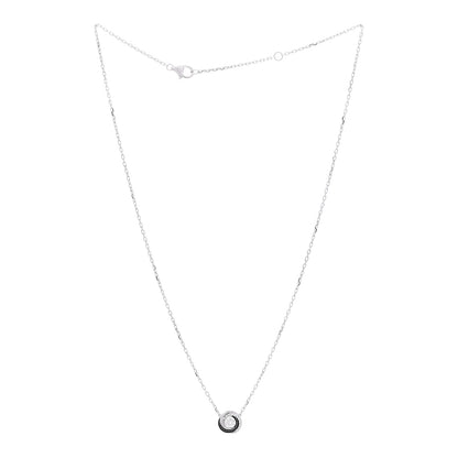 Cartier 18K White Gold Black Ceramic Diamond Small Trinity Pendant Necklace 3 of 6
