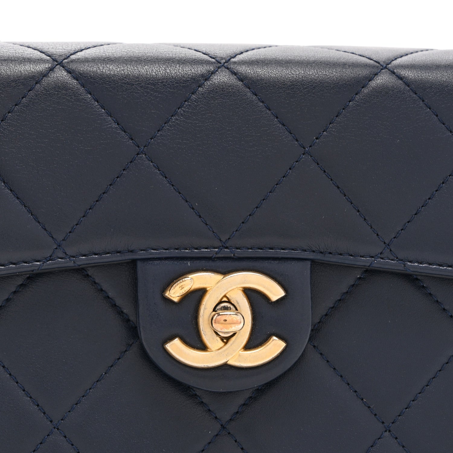 Chanel Calfskin Quilted Moon Messenger Navy 8 of 10