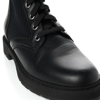 Fendi Calfskin Stretch Fabric Rockoko Biker Boots 38.5 Tobacco Black Marino 8 of 10