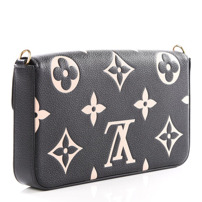 Louis Vuitton Empreinte Monogram Giant Crafty Pochette Felicie Black Creme 2 of 9