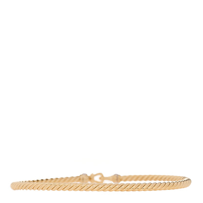 David Yurman 18K Yellow Gold Diamond 2.6mm Cable Collectibles Buckle Bracelet 3 of 5
