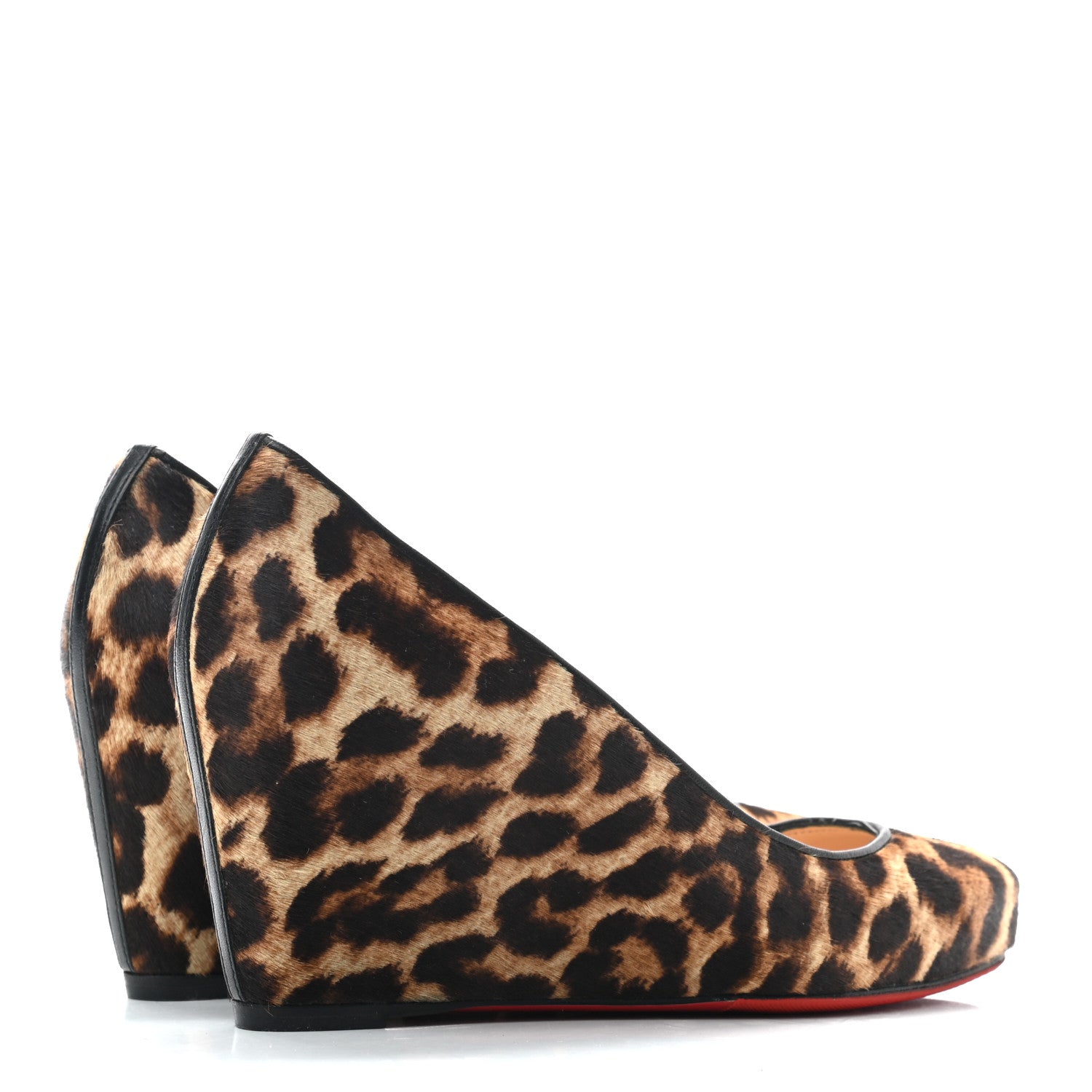 Christian Louboutin Pony Hair Melissa Wedges 37.5 Leopard 4 of 8