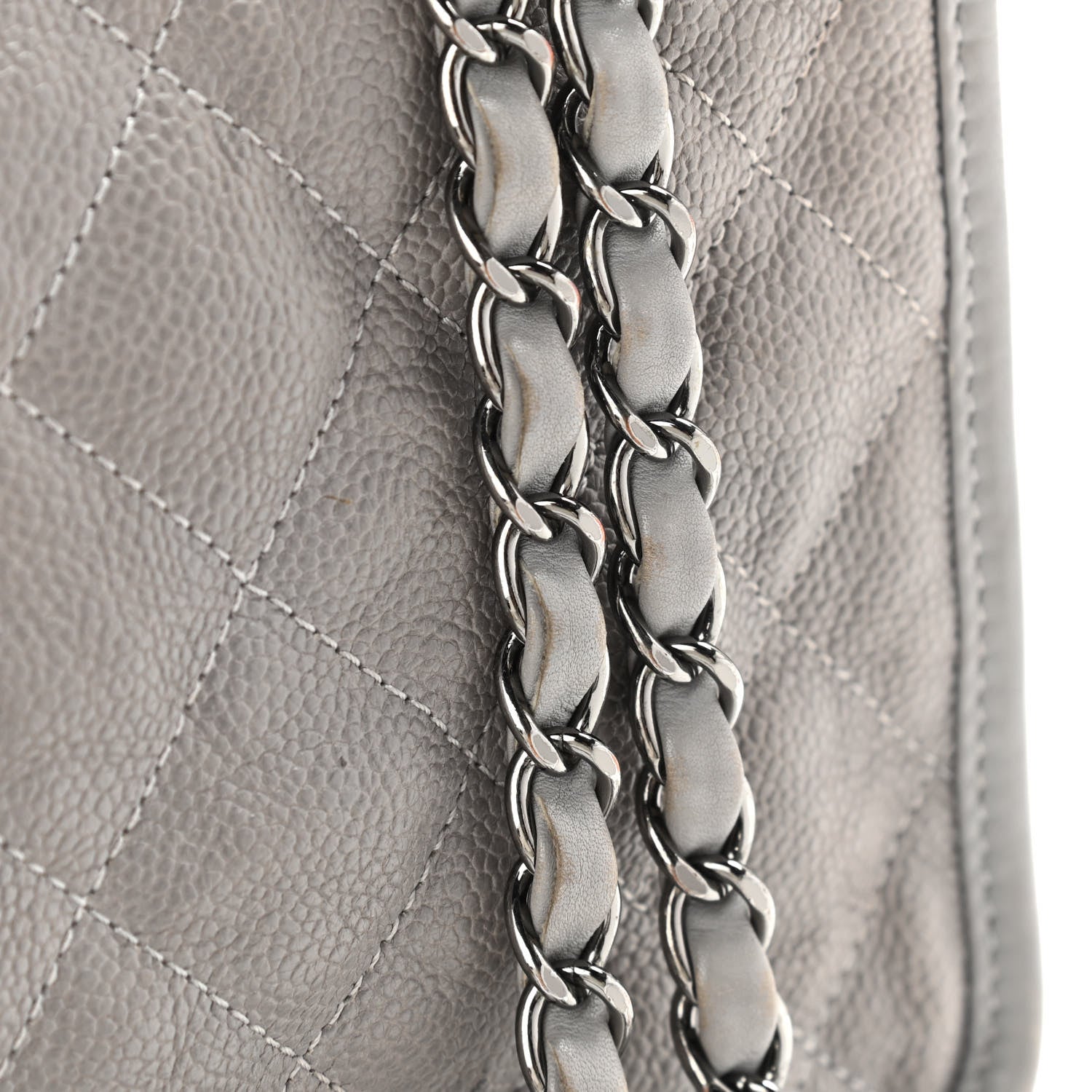 Chanel Caviar Quilted Medium French Riviera Flap Light Grey 15 of 18